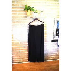 Chico's Womens XL 3 Pleats Wide-Leg Palazzo Pants Regular Black Formal Evening